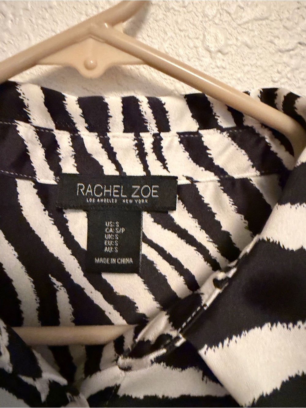 Rachel Zoe Black and White Zebra Print Shirt